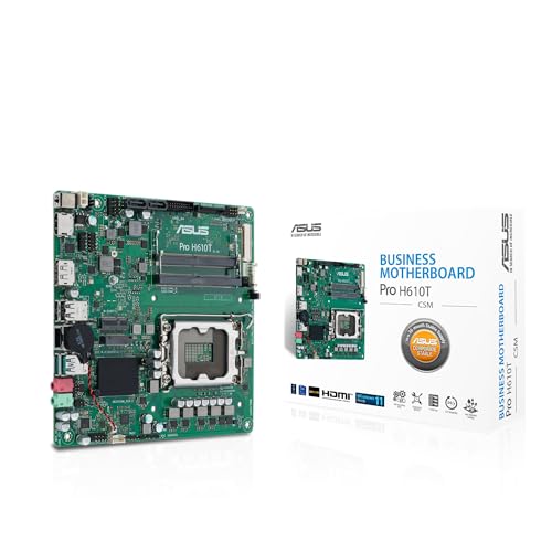 ASUS Pro H610T-CSM Mini-ITX H610 Business-Mainboard (LGA 1700 Sockel, Control Center Express, verbesserte Sicherheit, Zuverlässigkeit, Verwaltbarkeit und Effizienz) von ASUS