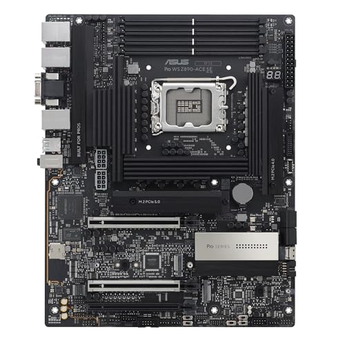 ASUS Pro WS Z890-ACE SE, Motherboard Intel ATX, 16+2+1+2 Stromphasen, DDR5-Slot, PCIe 5.0 für Grafikkarten der neuen Generation, 4 M.2 Steckplätze, USB-C Thunderbolt, Schwarz ASUS Pro WS Z890-ACE SE, Motherboard Intel ATX, 16+2+1+2 Stromphasen, DDR5-Slot, PCIe 5.0 für Grafikkarten der neuen Generation, 4 M.2 Steckplätze, USB-C Thunderbolt, Schwarz von ASUS