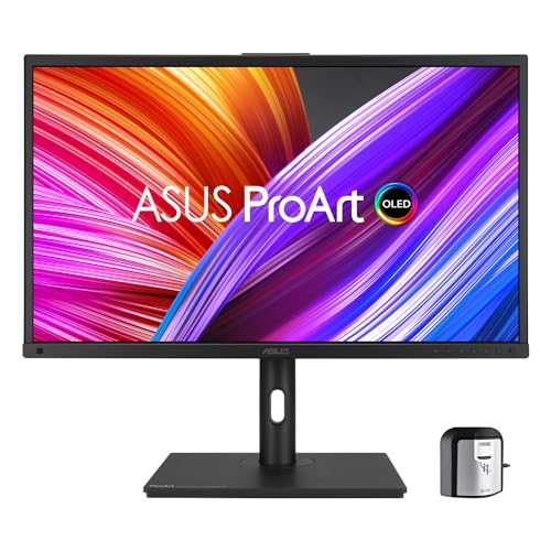 ASUS ProArt OLED PA27DCE-K - 27 Zoll 4K UHD Professioneller Monitor - 16:9, 3840x2160, 10-bit, 0.1ms GtG, 60 Hz - X-rite i1 Kolorimeter, ergonomisch, Calman, HDR 10 - DisplayPort, HDMI, 80W USB-C von ASUS