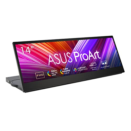 ASUS ProArt PA147CDV - 14 Zoll Creative Touch Tool - Full HD 1920x550, Calman, 100% sRGB, 10-Punkt Touch, Adobe Software kompatibel - IPS, 32:9, entspiegelt, Typ-C USB, HDMI von ASUS