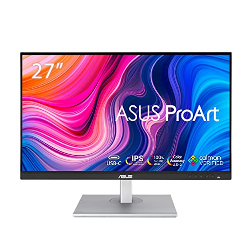 ASUS ProArt PA278CV - 27 Zoll WQHD Professioneller Monitor - 16:9 IPS, 2560x1440 - ergonomisch, Pivot, Calman, hohe Farbtreue - DisplayPort in/out mit Daisy Chain, HDMI, 65W USB-C, USB-Hub, Schwarz von ASUS