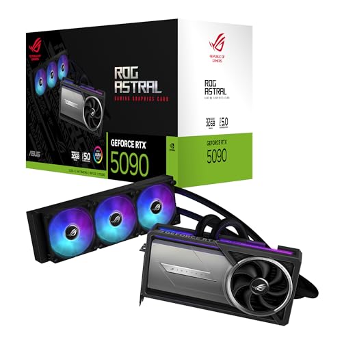 ASUS ROG Astral LC GeForce RTX 5090 32GB GDDR7 Gaming Grafikkarte mit All-in-One-Flüssig-CPU-Wasserkühlung (Nvidia DLSS4, PCIe 4.0, DP 2.1b, 360mm AIO-Kühler, ROG-ASTRAL-LC-RTX5090-32G) von ASUS
