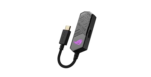 ASUS ROG Clavis USB-C Gaming DAC (ESS 9281 Quad DAC Verstärker, AI Noise Canceling Mic, MQA Rendering, Aura Sync RGB, kompatibel mit PC, Mobile, Playstation 5 und Switch) von ASUS