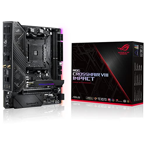 ASUS ROG Crosshair VIII Impact Gaming Mainboard (AMD AM4 Sockel, Mini-DTX-Formfaktor, SO-DIMM.2, Wi-Fi 6, PCIe 4.0, Aura Sync, USB 3.2 Gen2) von ASUS