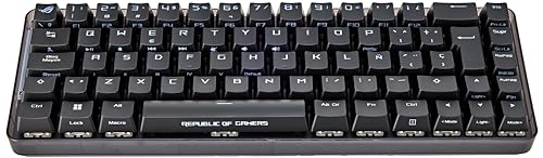ASUS ROG Falchion - Kompakte mechanische Gaming-Tastatur (65%) (68 Tasten, Aura Sync, Touchpad, Hülle, Cherry MX Red Switches und bis zu 450 Stunden Akkulaufzeit) Schwarz - Spanische QWERTY von ASUS