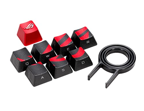 ASUS ROG Gaming Key Caps Set (FPS und MOBA, beleuchtete Tastenkappen, kompatibel mit Cherry-MX-Tastaturen), Schwarz von ASUS