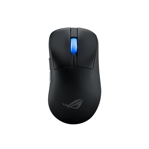 ASUS ROG Keris II Ace Wireless AimPoint Black Gaming Maus (ergonomisch, optischer Sensor ROG AimPoint Pro, 42.000 DPI, ROG Optical Micro Switches, USB, Bluetooth, 2,4-GHz-HF ROG SpeedNova, schwarz) von ASUS