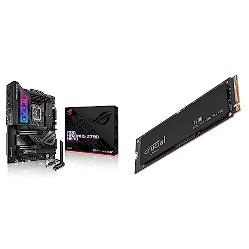 ASUS ROG Maximus Z790 Hero Intel Z790 LGA 1700 ATX Motherboard, 20 + 1 Power Stages, DDR5, Five M.2 Slots, PCIe 5.0 + Crucial T700 1TB Gen5 NVMe M.2 SSD up to 11.700 MB/s CT1000T700SSD3 von ASUS