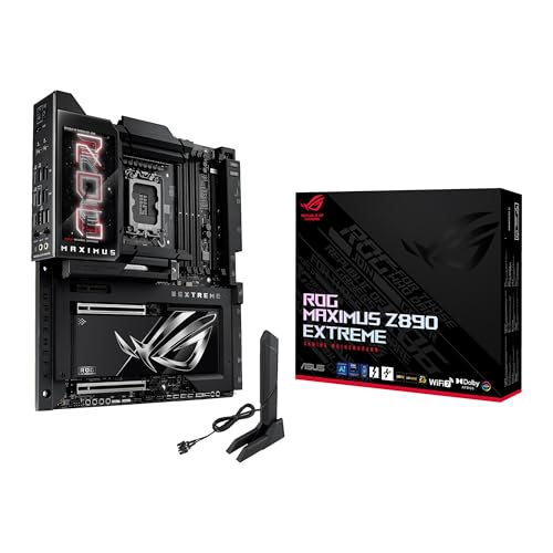 ASUS ROG Maximus Z890 Extreme Gaming Mainboard Sockel Intel LGA 1851 (E-ATX, Advanced AI, DDR5, NitroPath DRAM, WiFi 7, 3X PCIe 5.0 M.2, 1x PCIE 4.0 M.2, 2X Thunderbolt 5, DIMM Flex) von ASUS
