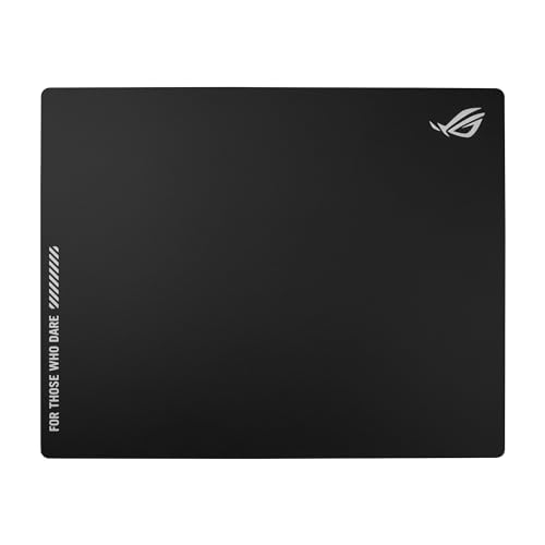 ASUS ROG Moonstone Ace L Black Gaming-Mauspad (gehärtetes Glas, rutschfester Boden aus Silikon, 500 x 400 mm, schwarz) von ASUS