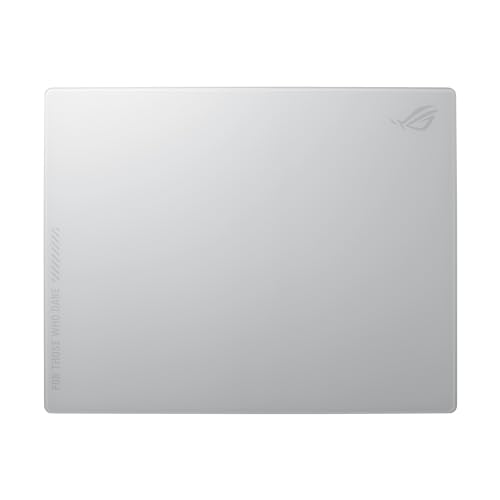 ASUS ROG Moonstone Ace L White Gaming-Mauspad (gehärtetes Glas, rutschfester Boden aus Silikon, 500 x 400 mm, weiß) von ASUS