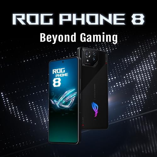 ASUS ROG Phone 8, EU Official, Phantom Black, 12GB RAM 256GB Speicher, Snapdragon 8 Gen 3, 6,78" AMOLED 165Hz, 50MP Gimbal Kamera von ASUS