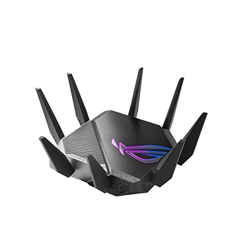 ASUS ROG Rapture GT-AXE11000 Tri-Band Gaming kombinierbarer Router (Tethering als 4G und 5G Router-Ersatz, WiFI 6E, neues 6GHz-Band, 2,5G WAN/LAN-Port, kompatibel mit PS5, WAN-Aggregation) von ASUS