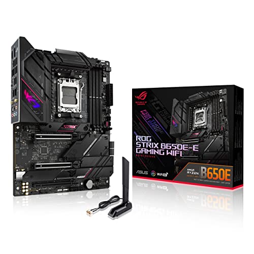 ASUS ROG STRIX B650E-E GAMING WIFI Mainboard Sockel AMD AM5 (Ryzen 7000, ATX, DDR5 Speicher, 16+2 Power Stages, USB 3.2 Gen 2x2 Typ-C, PCIe 5.0, Q-Release, WiFi 6E, Aura Sync) von ASUS