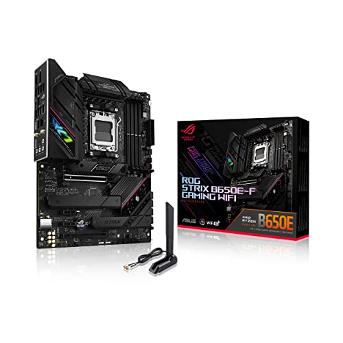 ASUS ROG STRIX B650E-F GAMING WIFI Mainboard Sockel AMD AM5 (Ryzen 7000, ATX, DDR5 Speicher, 12+2 Power Stages, USB 3.2 Gen 2x2 Typ-C, PCIe 5.0, Q-Release, WiFi 6E, Aura Sync) von ASUS