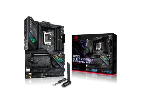 ASUS ROG STRIX B660-F GAMING WIFI Mainboard Sockel Intel LGA 1700 (Intel B660, ATX, DDR5 Speicher, PCIe 5.0, WiFi 6, 3x M.2, Aura Sync) von ASUS