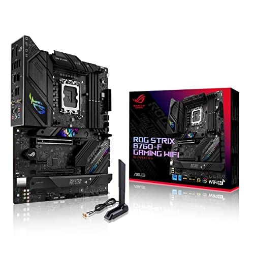 ASUS ROG STRIX B760-F GAMING WIFI Mainboard Sockel Intel LGA 1700 (Intel B760, ATX, DDR5 Speicher, PCIe 5.0, WiFi 6E, 3x PCIe 4.0 M.2, Aura Sync) von ASUS