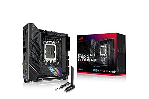 ASUS ROG STRIX B760-I GAMING WIFI Mainboard Sockel Intel LGA 1700 (Intel B760, Mini ITX, DDR5 Speicher, WiFi 6E, PCIe 5.0, 2x PCIe 4.0 M.2, Aura Sync) von ASUS