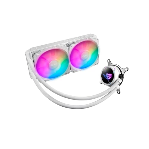 ASUS ROG STRIX LC II 240 ARGB White Edition All-in-One Flüssig-CPU-Wasserkühlung (Aura Sync, zwei adressierbare ROG 120mm RGB-Lüfter) von ASUS