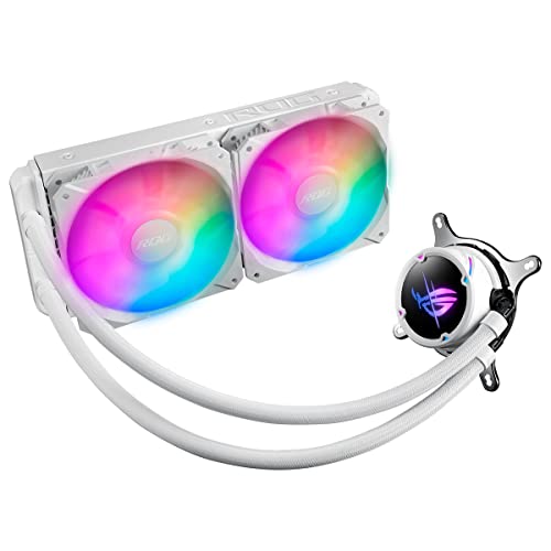 ASUS ROG STRIX LC II 240 ARGB White Edition All-in-One Flüssig-CPU-Wasserkühlung (Aura Sync, zwei adressierbare ROG 120mm RGB-Lüfter) von ASUS