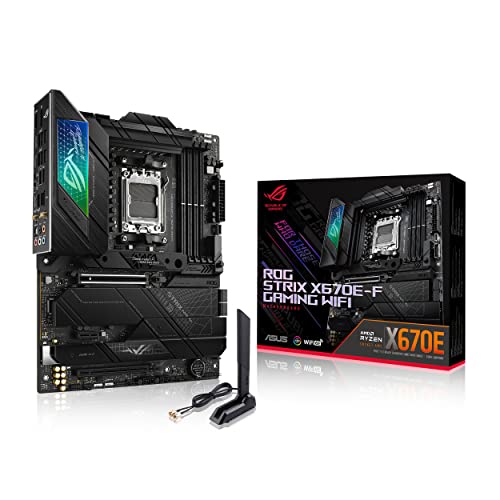 ASUS ROG STRIX X670E-F GAMING WIFI Mainboard Sockel AMD AM5 (Ryzen 7000, ATX, DDR5 Speicher, 4x M.2, USB 3.2 Gen 2x2, PCIe 5.0, Q-Release, M.2 Backplate, WiFi 6E, Aura Sync), Divers von ASUS