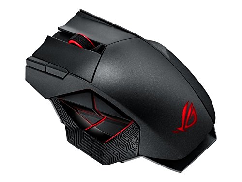 ASUS ROG Spatha RF Wireless + USB Laser 8000 DPI Maus (Links, Laser, RF kabellos + USB, 8000 DPI, 178,5 g, schwarz) von ASUS