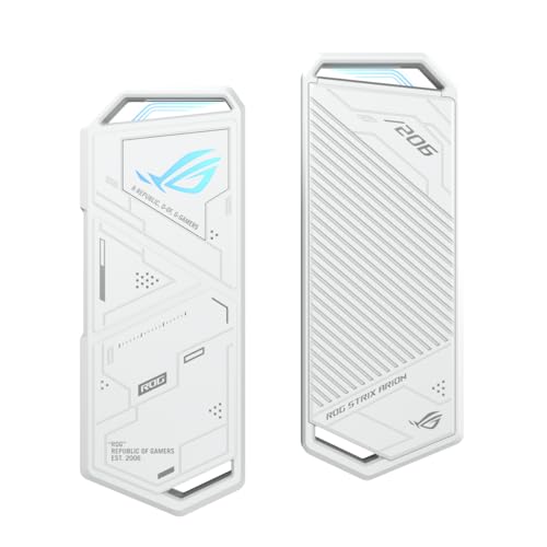 ASUS ROG Strix Arion White Edition M.2 NVMe-SSD-Gehäuse (USB 3.2 GEN2 Typ-C für bis zu 10Gbit/s, werkzeuglose Installation, Wärmeleitpads, passend für PCIe 2280/2260/2242/2230 M-Key/B+M-Key, weiß) ASUS ROG Strix Arion White Edition M.2 NVMe-SSD-Gehäuse (USB 3.2 GEN2 Typ-C für bis zu 10Gbit/s, werkzeuglose Installation, Wärmeleitpads, passend für PCIe 2280/2260/2242/2230 M-Key/B+M-Key, weiß) von ASUS