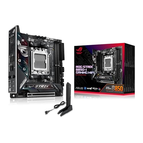 ASUS ROG Strix B850-I Gaming WiFi Mainboard Sockel AMD AM5 (AMD B850, Mini-ITX, DDR5 Speicher, PCIe 5.0, WiFi 7, 2X M.2, Aura Sync) ASUS ROG Strix B850-I Gaming WiFi Mainboard Sockel AMD AM5 (AMD B850, Mini-ITX, DDR5 Speicher, PCIe 5.0, WiFi 7, 2X M.2, Aura Sync) von ASUS