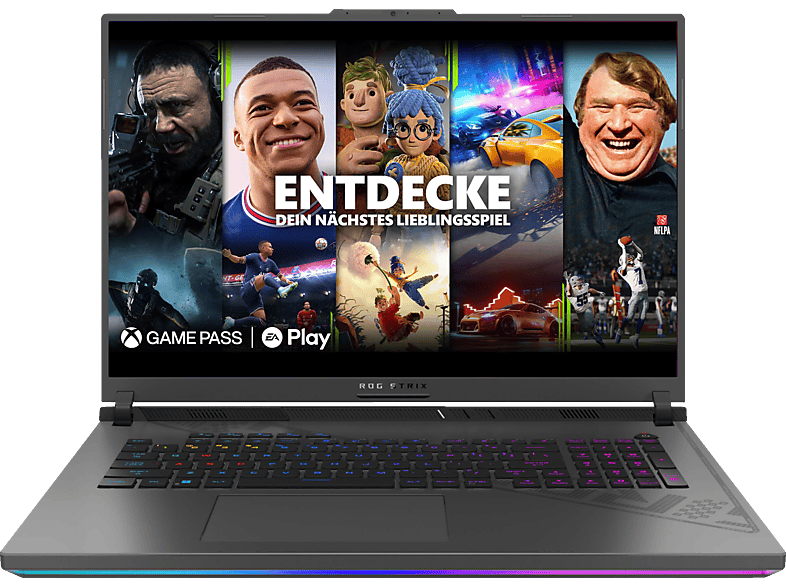 ASUS ROG Strix G18 G814JU-N5008W, Notebook, mit 18 Zoll Display, Intel® Core™ i7,i7-13650HX Prozessor, 16 GB RAM, 1 TB SSD, NVIDIA GeForce RTX™ 4050, Schwarz/Grau, Windows 11 Home (64 Bit) von ASUS