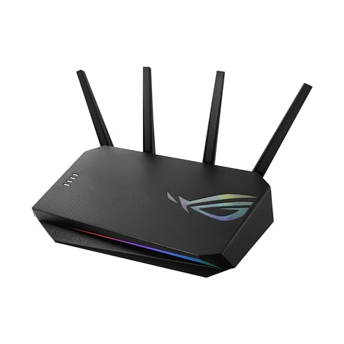 ASUS ROG Strix GS-AX5400 Gaming kombinierbarer Router (Tethering als 4G und 5G Router-Ersatz, Ai Mesh WLAN System, WiFi 6 AX5400, PS5 kompatibel, Gaming Engine mit Aura RGB, Gigabit LAN) von Asus