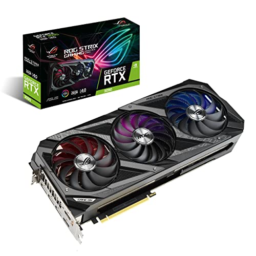 ASUS ROG Strix GeForce RTX 3090 24 GB Gaming Grafikkarte (Nvidia Ampere, PCIe 4.0, GDDR6X Speicher, 2x HDMI 2.1, 3x DisplayPort 1.4a, ROG-Strix-RTX3090-24G-GAMING) von ASUS