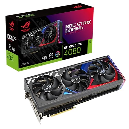 ASUS ROG Strix GeForce RTX 4080 16GB GDDR6X Gaming Grafikkarte (DLSS 3, PCIe 4.0, 16GB GDDR6X, 2x HDMI 2.1a, 3x DisplayPort 1.4a, ROG-STRIX-RTX4080-16G-GAMING) von ASUS