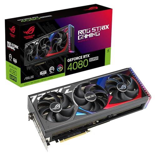 ASUS ROG Strix GeForce RTX 4080 SUPER 16GB GDDR6X Gaming Grafikkarte (Nvidia GeForce RTX4080 DLSS 3, PCIe 4.0, 2X HDMI 2.1a, 3X DisplayPort 1.4a, ROG-STRIX-RTX4080S-16G) von ASUS