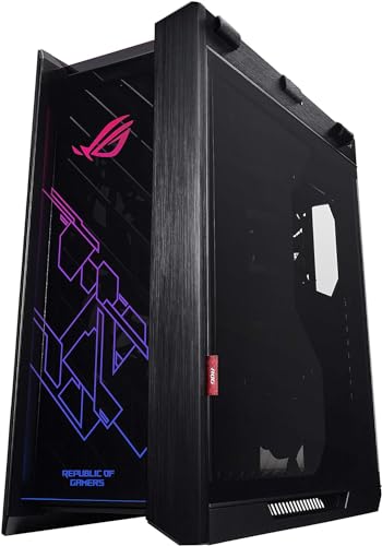 ASUS ROG Strix Helios Gaming Gehäuse (RGB, EATX/ATX, GPU, Aluminium, Aura Sync, 420mm-Radiatorunterstützung) Schwarz von Asus