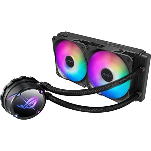 ASUS ROG Strix LC II 240 ARGB All-in-One AIO Liquid CPU-Kühler, 240 mm Kühler, Intel LGA1700, 115x/2066 und AMD AM4/TR4 Unterstützung, 2 x 120 mm 4-polige PWM adressierbare RGB-Kühlerlüfter von ASUS