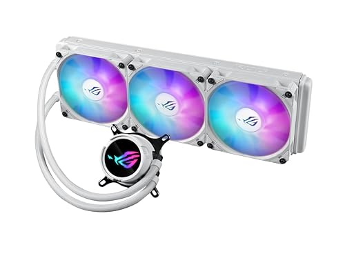 ASUS ROG Strix LC II 360 ARGB White Edition All-in-One-Flüssig-CPU-Kühler (Aura Sync, 3x adressierbare ROG 120 mm RGB-Radiatorlüfter, weiß) von ASUS