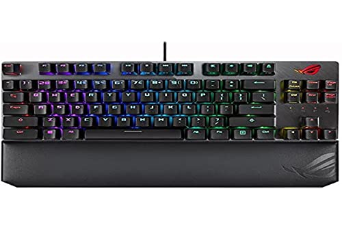 ASUS ROG Strix Scope NX TKL Deluxe 80% Gaming-Tastatur, USB, Mechanisch, Switch ROG NX Rot, RGB, ABS-Tasten, abnehmbares USB-Kabel, Xcurrate CTRL, Stealth-Taste, Handballenauflage, Macro, von ASUS