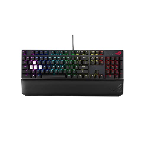 ASUS ROG Strix Scope NX TKL Deluxe 80% RGB Gaming Mechanical Keyboard, ROG NX Red Switches, ABS Keycaps, Detachable Cable, Wider Ctrl Key, Stealth Key, Wrist Rest, Macro Support-Black, UK Layout von ASUS