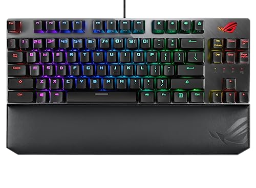 ASUS ROG Strix Scope NX TKL Deluxe mechanische RGB-Gaming-Tastatur (Deutsches Layout, kabelgebunden, ROG-NX-Switches, Aluminiumgehäuse, Aura Sync Beleuchtung, Tenkeyless Formfaktor, schwarz) von ASUS