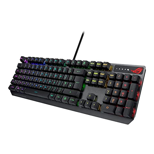 ASUS ROG Strix Scope RX PBT Optisch-mechanische RGB-Gaming-Tastatur für FPS-Gamer, mit optischen, mechanischen ROG-Schaltern, Rundum-Aura-Sync-RGB-Beleuchtung, IP56 Wasserbeständigkeit von ASUS