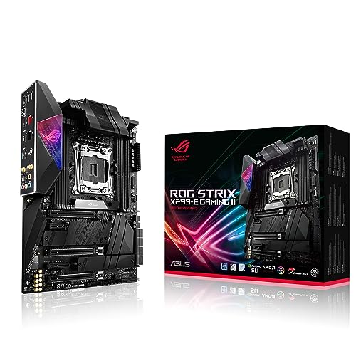 ASUS ROG Strix X299-E Gaming II Mainboard Sockel Intel LGA 2066 (ATX, WiFi6, 2,5-Gbit/s-LAN, USB 3.2 Gen 2, SATA, drei M.2, OLED, Aura-Sync-RGB-Beleuchtung) von ASUS