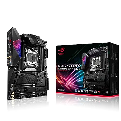 ASUS ROG Strix X299-E Gaming II Mainboard Sockel Intel LGA 2066 (ATX, WiFi6, 2,5-Gbit/s-LAN, USB 3.2 Gen 2, SATA, drei M.2, OLED, Aura-Sync-RGB-Beleuchtung) von Asus
