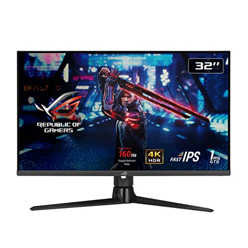 ASUS ROG Strix XG32UQ - 32 Zoll 4k UHD Gaming Monitor - 160 Hz, 1ms GtG, Freesync Premium Pro & G-Sync, DisplayHDR 600 - Fast IPS Panel, 16:9, 3840 x 2160, DP 1.4 DSC, HDMI 2.1, USB, ergonomisch von ASUS