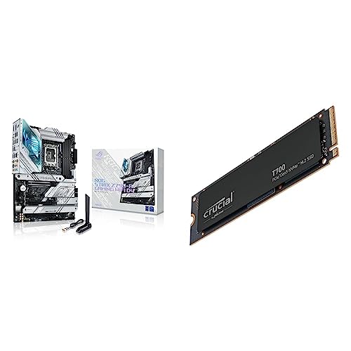 ASUS ROG Strix Z790-A Gaming WiFi D4, Intel Z790 LGA 1700 ATX Motherboard, 16 + 1 Power Stages, DDR4, Four M.2 Slots, PCIe 5.0 + Crucial T700 2TB Gen5 NVMe M.2 SSD up to 12.400 MB/s CT1000T700SSD3 von ASUS