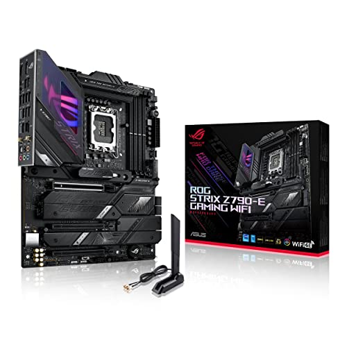 ASUS ROG Strix Z790-E Gaming WIFI Mainboard Sockel Intel LGA1700 (ATX, DDR5 Speicher, 5x M.2, PCIe 5.0, WiFi 6E, AI Overclocking, Aura Sync) von ASUS