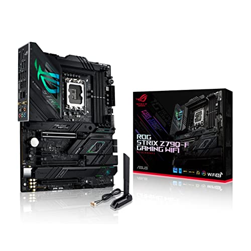 ASUS ROG Strix Z790-F Gaming WIFI Mainboard Sockel Intel LGA1700 (ATX, DDR5 Speicher, 4x M.2, PCIe 5.0, WiFi 6E, AI Overclocking, Aura Sync) von ASUS