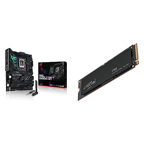 ASUS ROG Strix Z790-F Gaming WiFi Intel Z790 LGA 1700 ATX Motherboard, 16 + 1 Power Stages, DDR5, Four M.2 Slots, PCIe 5.0 + Crucial T700 4TB Gen5 NVMe M.2 SSD up to 12.400 MB/s CT1000T700SSD3 von ASUS