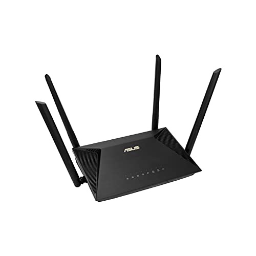 ASUS RT-AX1800U Erweiterbarer WiFi-Router mit Doppelband für Kompatibilität mit Ihren Geräten, schnelle Verbindung über WiFi6, integrierter Internetschutz mit unbegrenzten Updates, Schwarz von ASUS