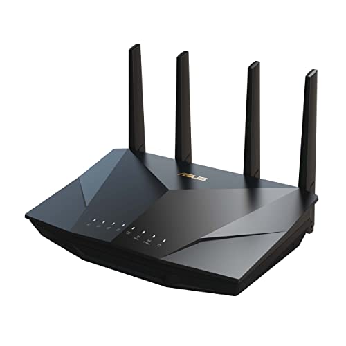 ASUS RT-AX5400 AiMesh Dual Band WiFi 6 kombinierbarer Router (Tethering als 4G und 5G Router-Ersatz, integriertes VPN, AiProtection Pro Netzwerksicherheit, Instant Guard, bis zu 5.400 Mbit/s) von ASUS