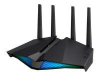 ASUS RT-AX82U, Wi-Fi 6 (802.11ax), Dual-Band (2,4 GHz/5 GHz), Eingebauter Ethernet-Anschluss, Schwarz, Tabletop-Router von ASUS